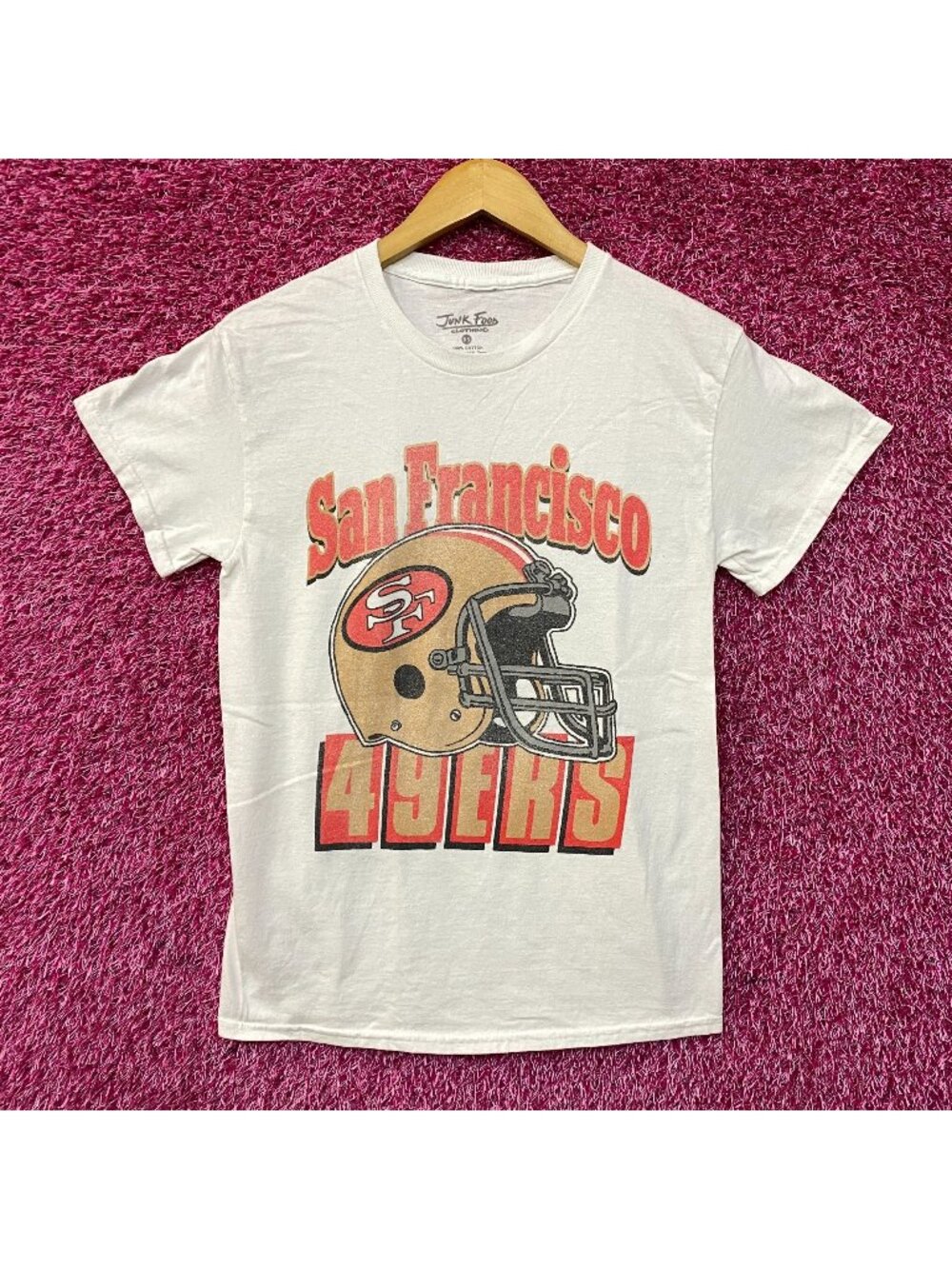 NFL Junk Food San Francisco 49rs White Helmet Logo Tee Extra Small